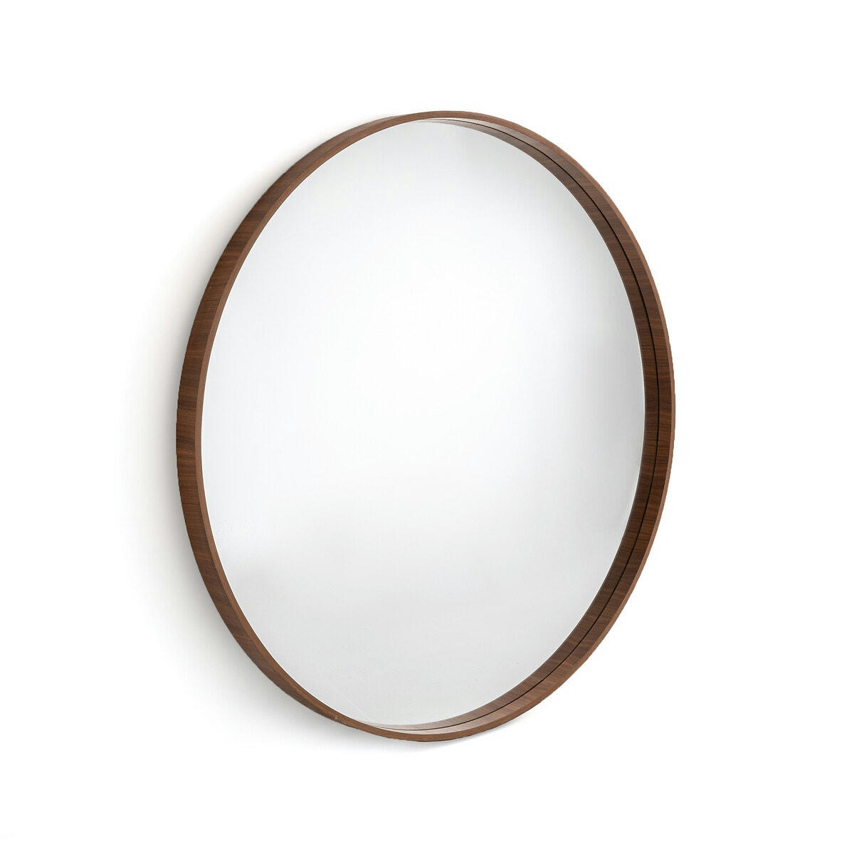 Miroir rond plaqué noyer Ø100 cm, Alaria