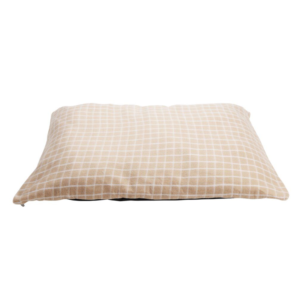 Matelas pour chien coton quadrillage orange et blanc Taille M 75x55xép8cm
