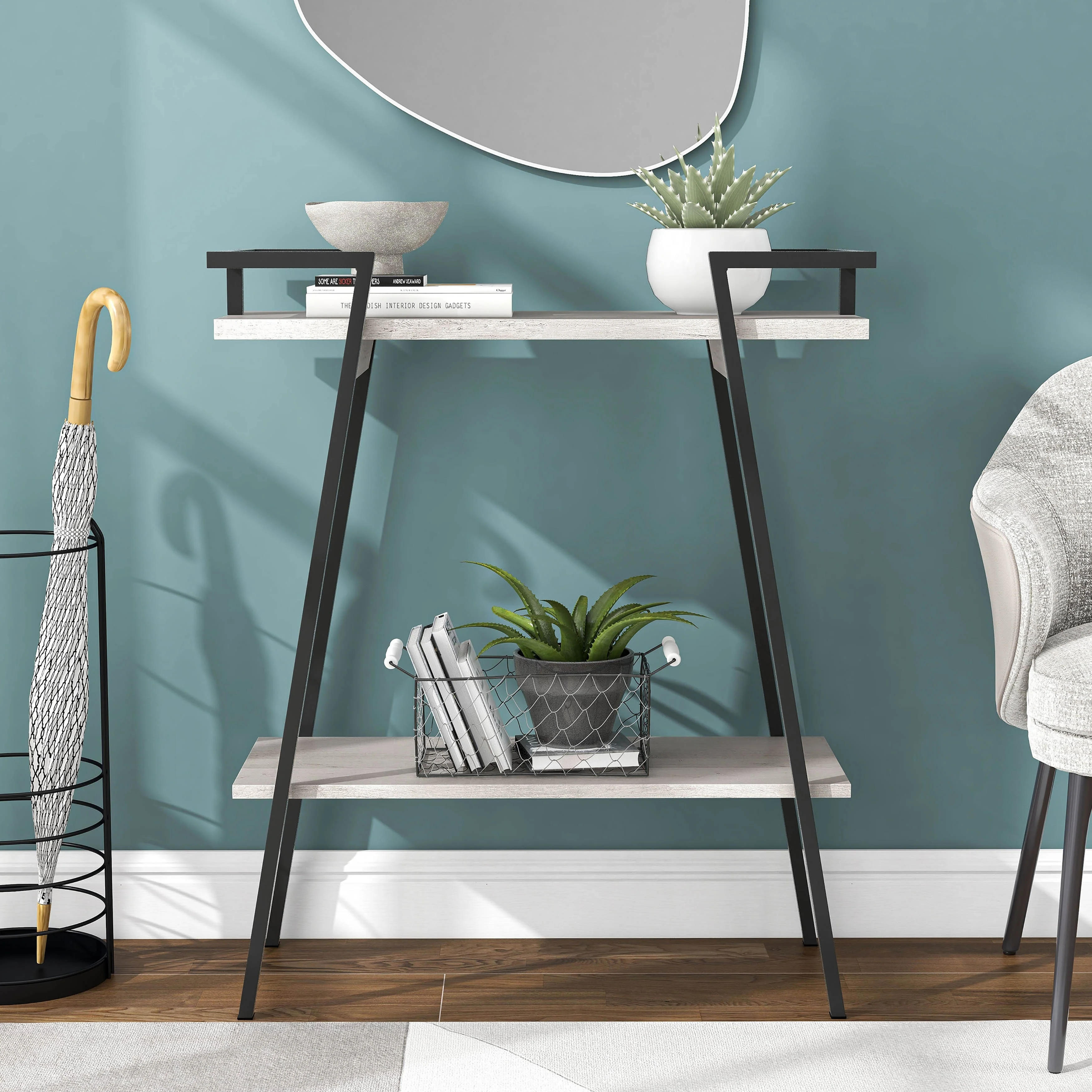Russell Urban 31-inch Metal Two-tier Console Table