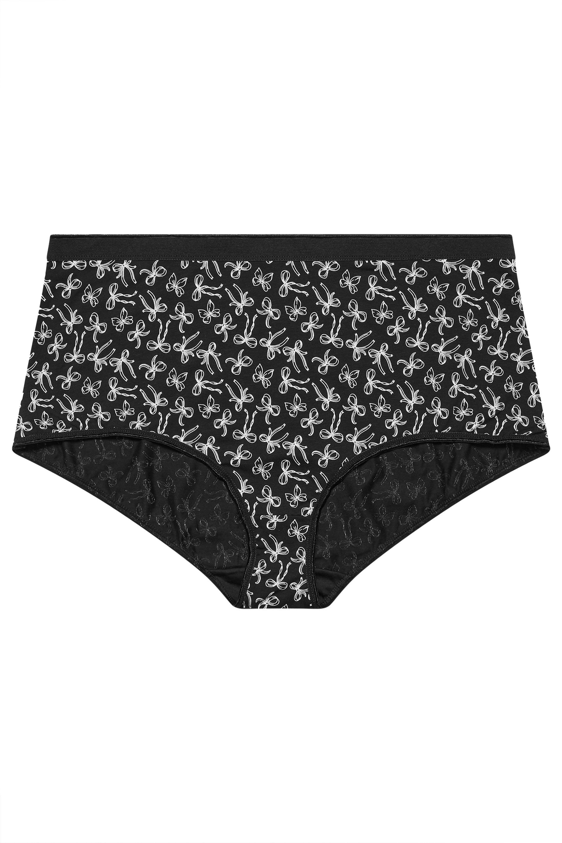 Yours 5 Pack Bow Print Full Briefs