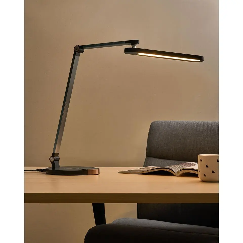 CAROY - Bureaulamp LED - Zwart - Synthetisch materiaal
