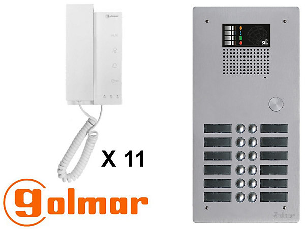 Kit interphone avec 11 combinés GOLMAR Collectif