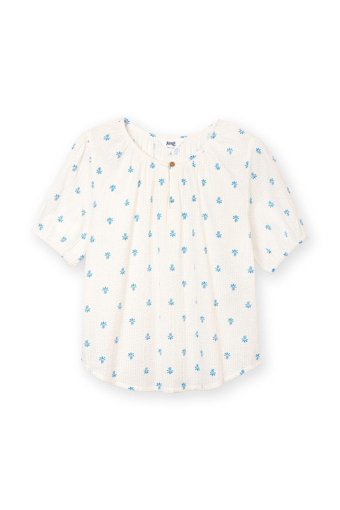 Kite Tincleton Seersucker Blouse Pineapple Polka