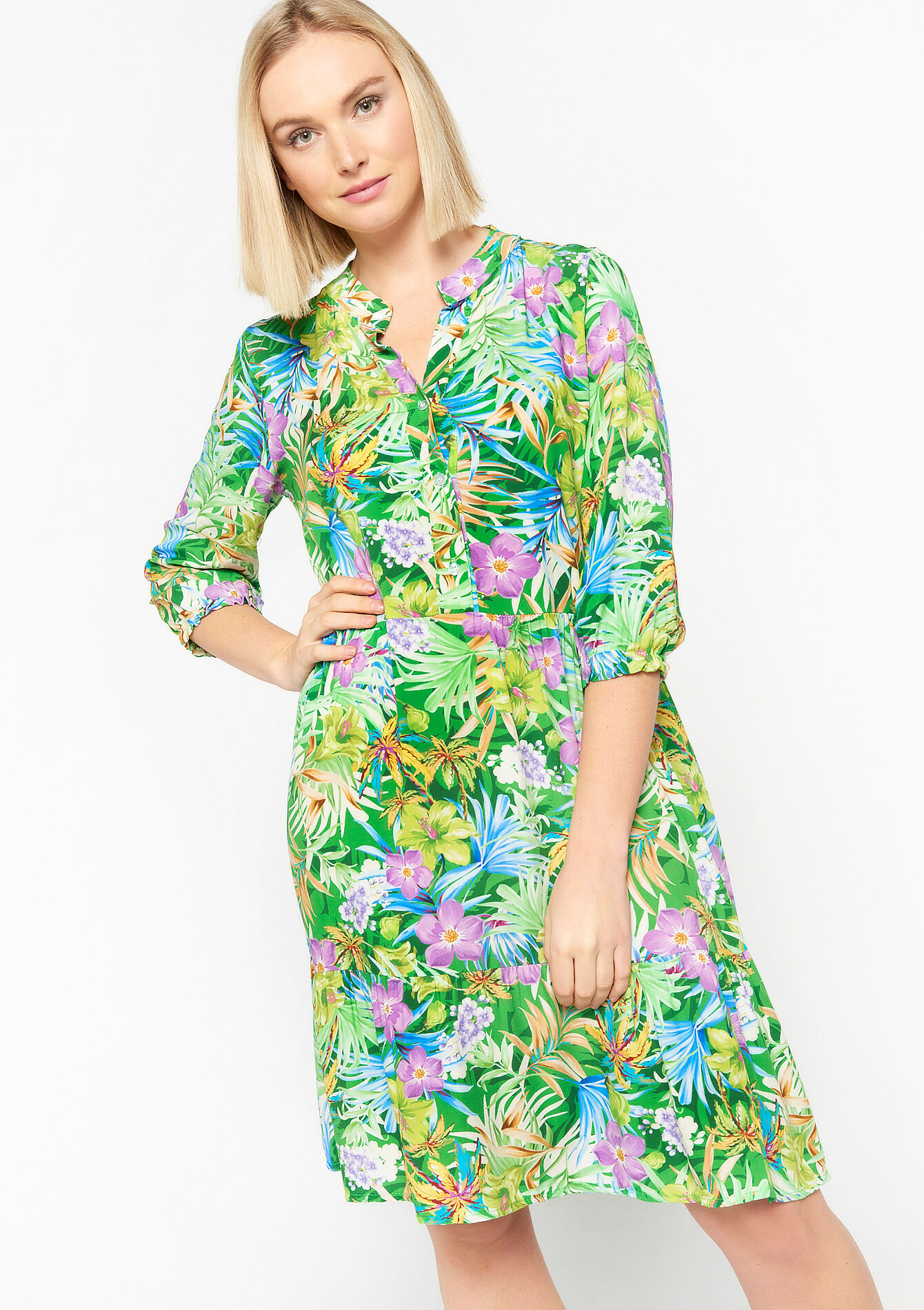 Babydoll jurk met bloemenprint