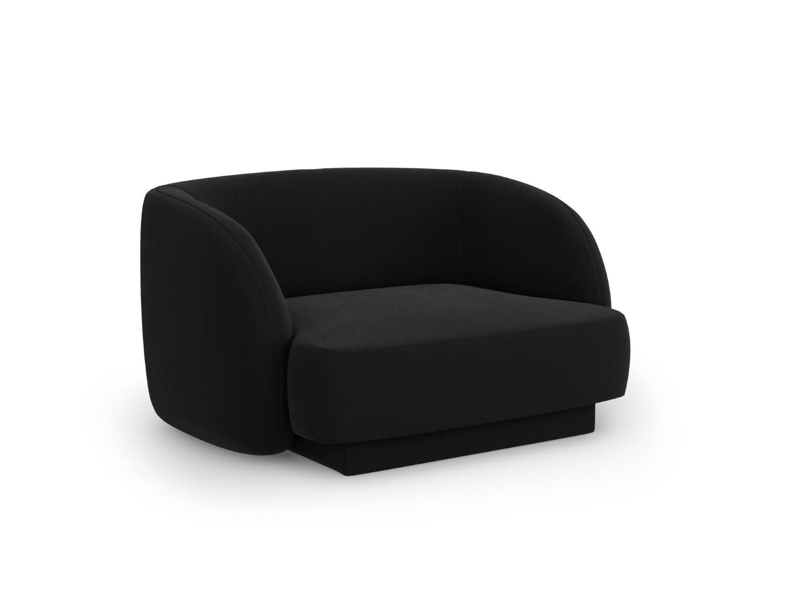 MILEY - Fauteuils en tissu velours noir