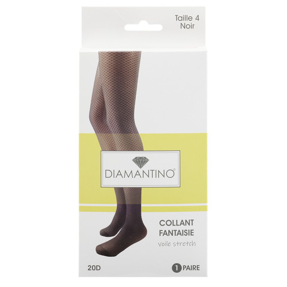 Collant voile fantaisie noir 20D