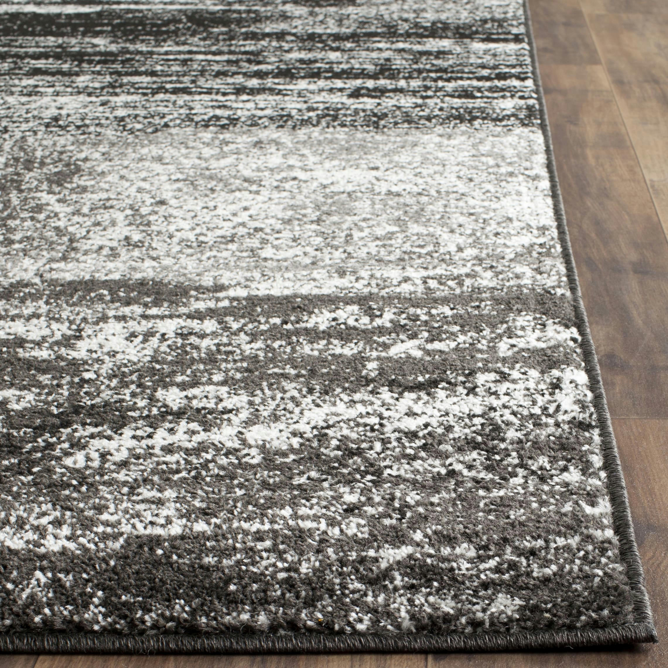 ADIRONDACK - Tapis de salon interieur en argente & noir, 91 x 152 cm