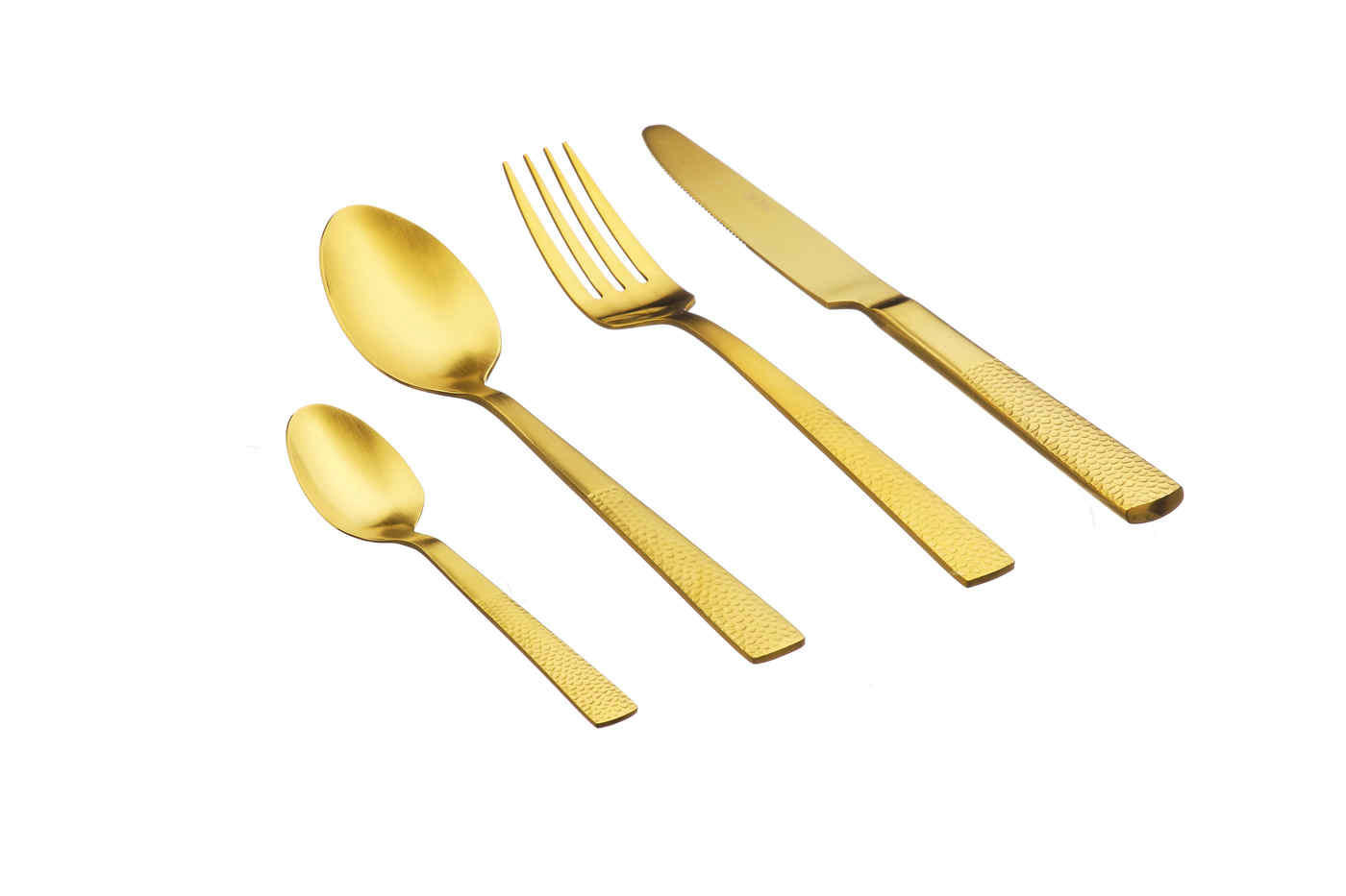 NUDE - Lot de 24 couverts de table en inox or