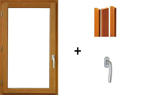 Fenetre Bois 1 Vantail H95 X L60 Cm Tirant Gauche, Tapees Iso 100 Cm (2 De 1,9m), Poignee Gd Menuiseries