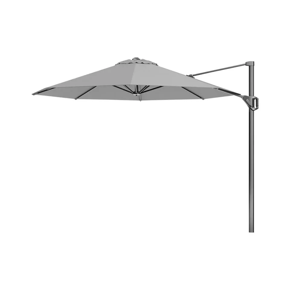 Platinum Voyager ronde zweefparasol T1 3 m. - Light Grey met ingraafvoet en hoes