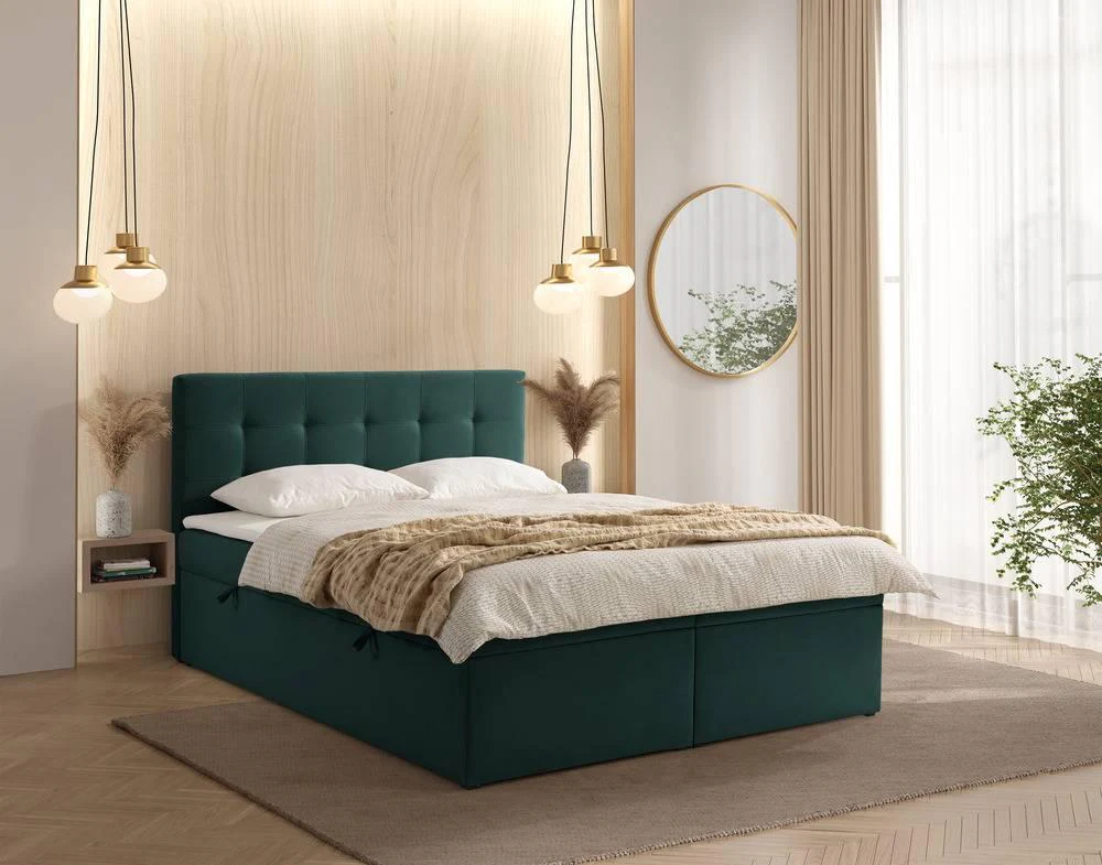 Boxspring Rodez velvet met opbergruimte en topper 180 x 200 cm