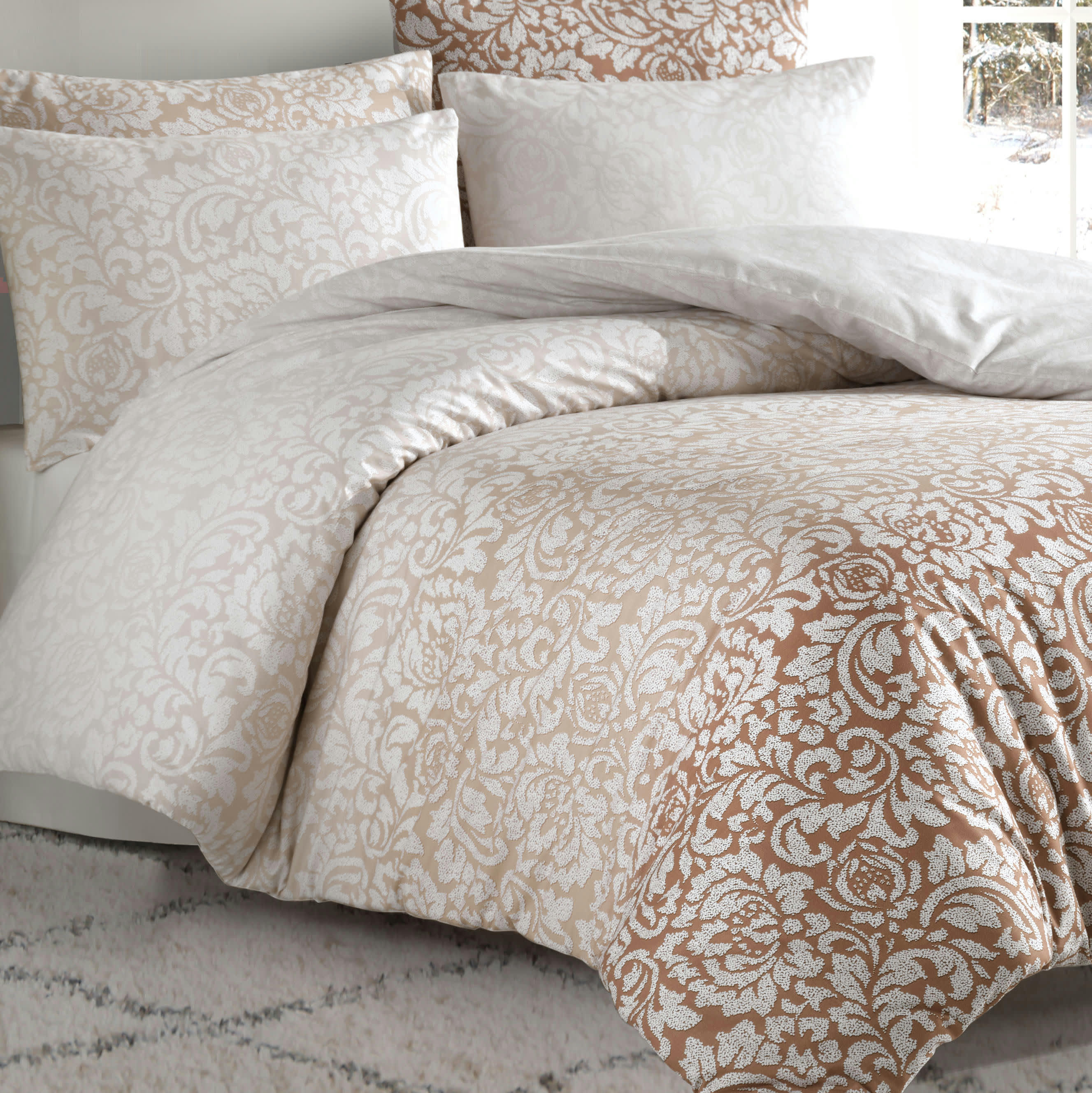 LAURA - Parure housse de couette 200x200 cm et 2 taies d'oreiller 65x65 cm