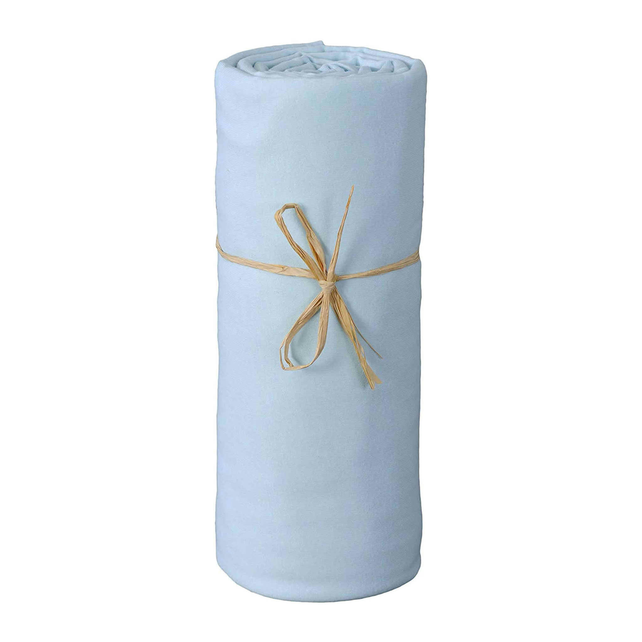 - Drap housse jersey bio bleu 60x120