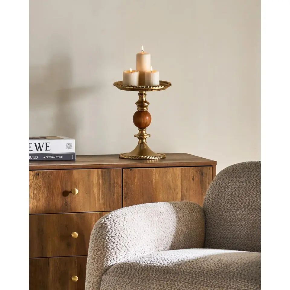 VODNO - Kandelaar - Goud - 31 cm - Aluminium