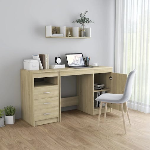 NNEVL Desk Sonoma Oak 140x50x76 cm Chipboard