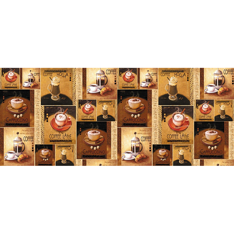 Toile cirée sur support non tissé Café latte 140 cm au mètre HOBBYTEX