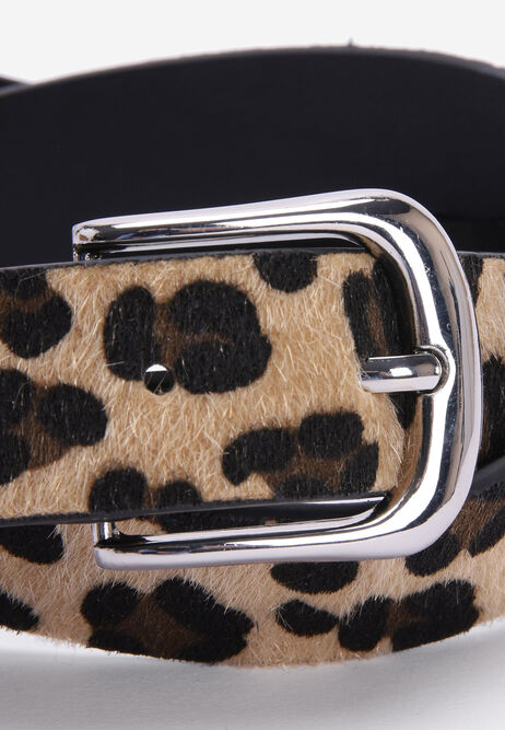 Womens Brown Leopard Print Belt