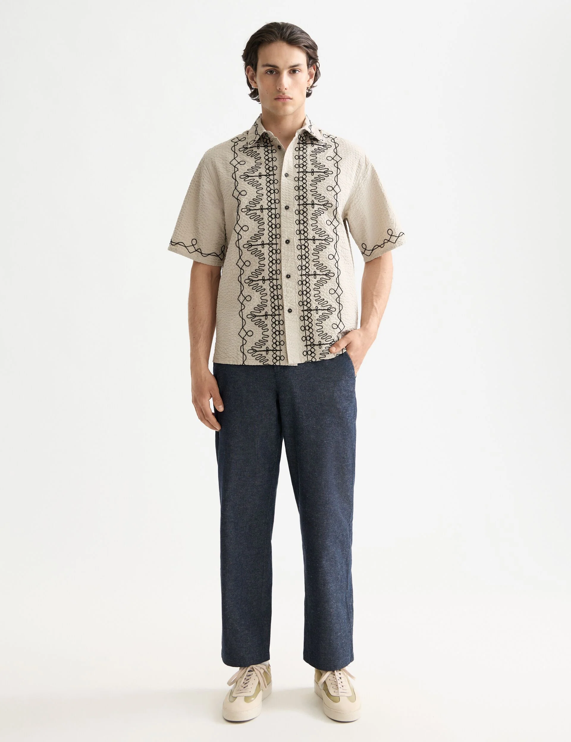Otis - Cotton linen twill relaxed straight fit chino
