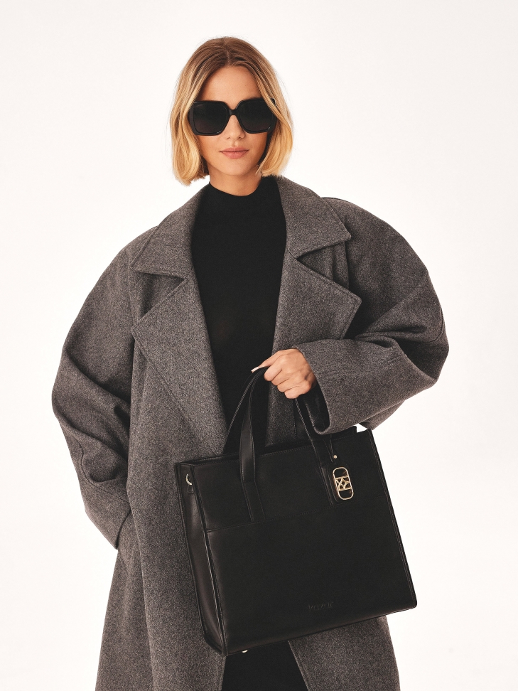 Large handbag with handles and strap