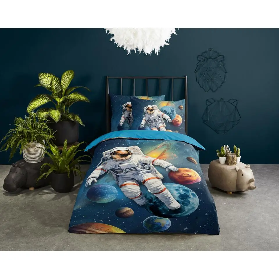 Pure Space Explorer Kinderdekbedovertrek Blauw