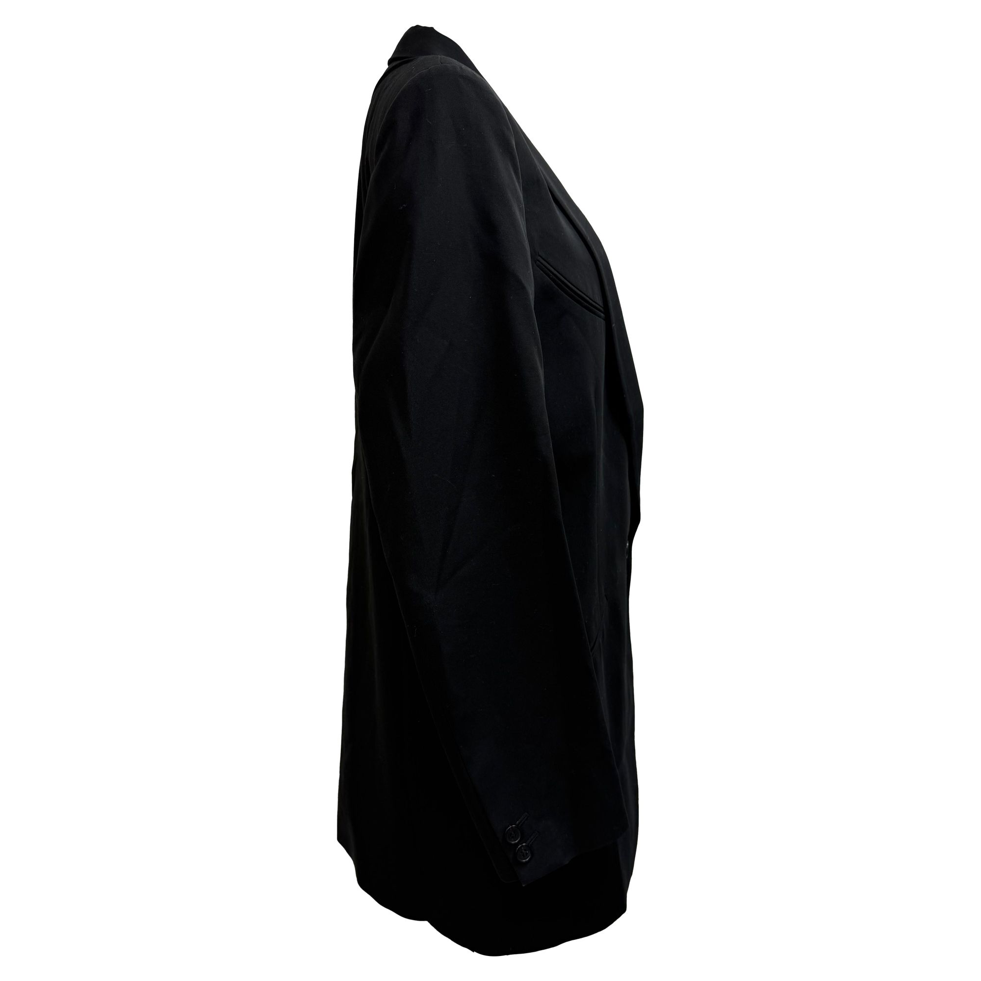 Maison Margiela Preloved Single-Breasted Blazer with Pockets in Black Cotton