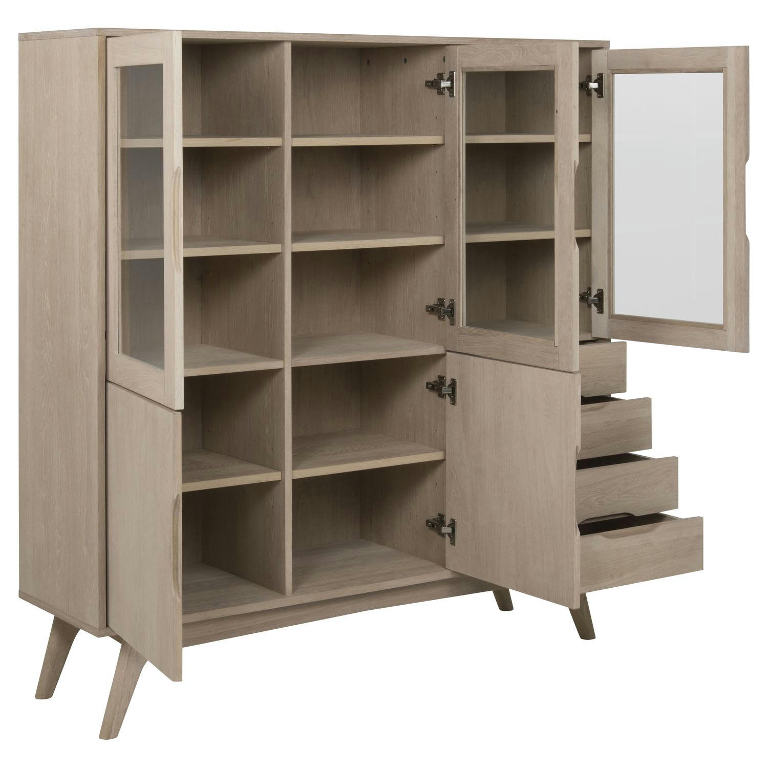 MARTIE - Vitrine en mdf avec 3 portes vitrées, 2 portes pleines et 4