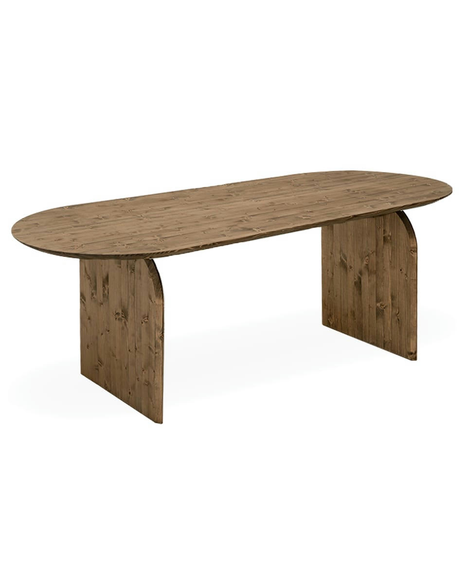 BLOOM - Table à manger ovale en bois de sapin vieilli 180cm