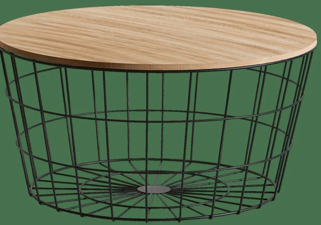 Paniers En Fil|Tables Basses^CASA WIRE XL Table D&rsquo;appoint XL Noir, Naturel