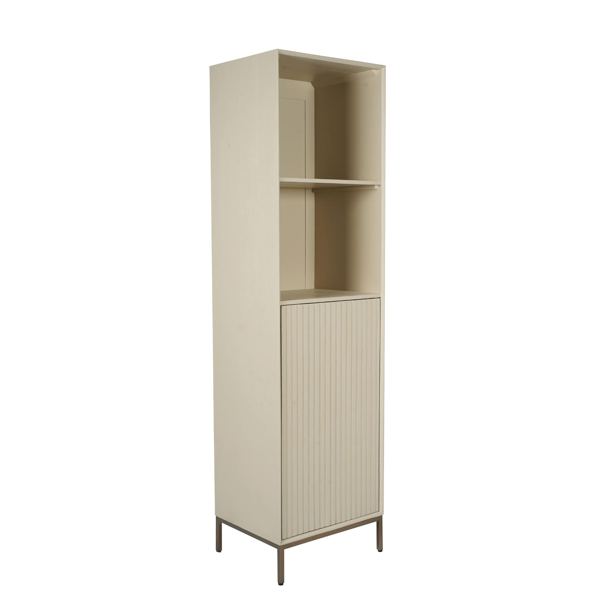 Colonne salon bois sable 1 porte rainurée CORTINA
