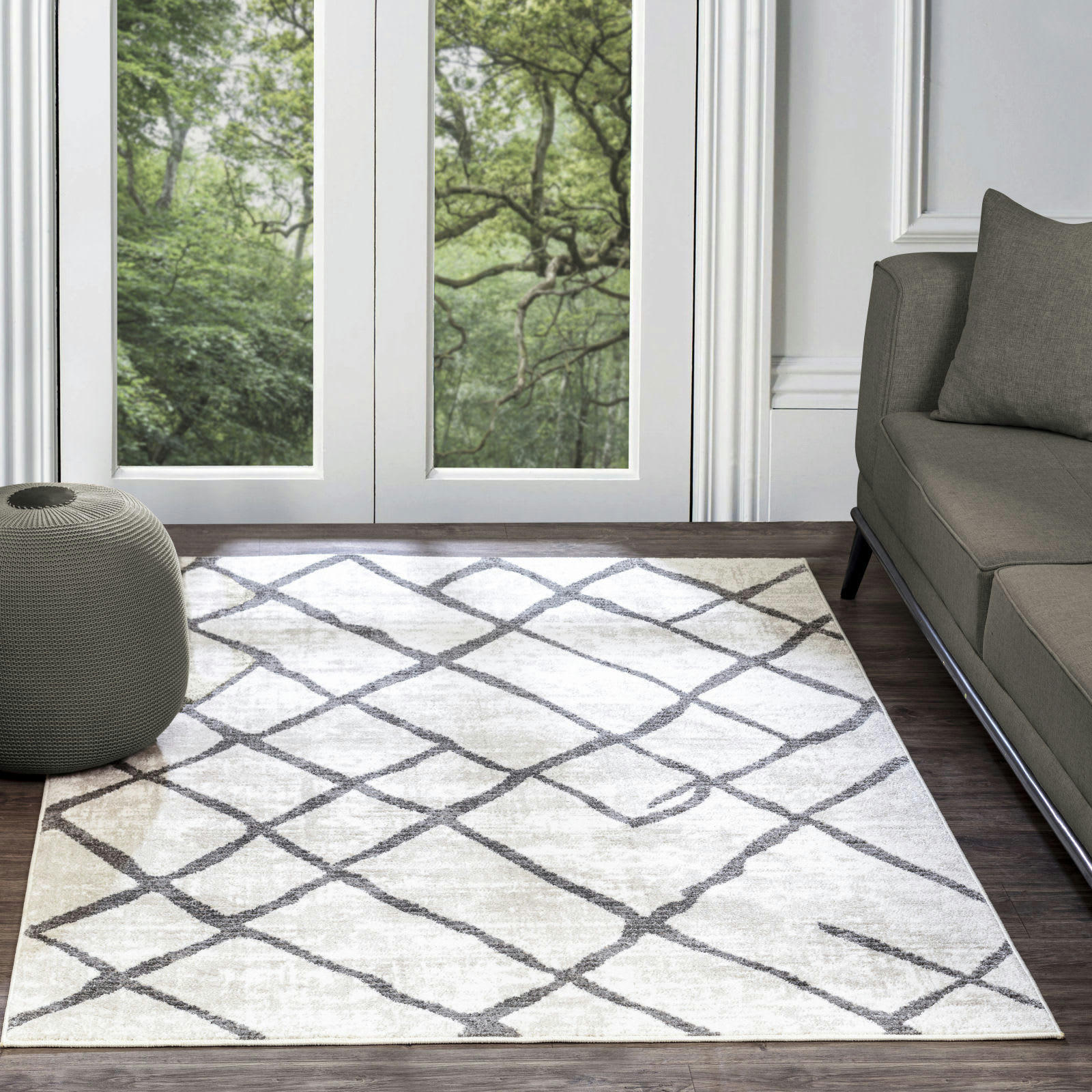 GLORIA - Tapis Scandinave Wabi-Sabi Blanc/Gris 200x275