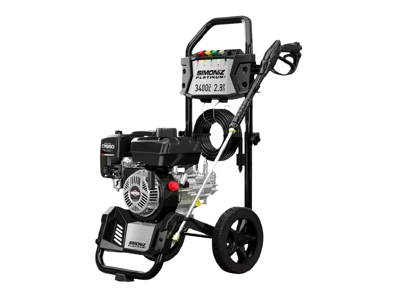 Simoniz Platinum 3400 PSI 2.8 GPM Cold Water Wheeled Gas Pressure Washer w/Briggs & Stratton Engine