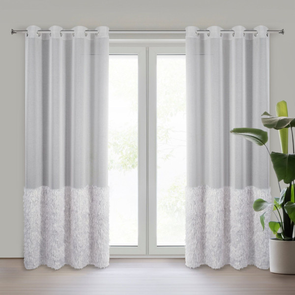 Firana na przelotkach 140X250 gotowa MARGARET2 szara