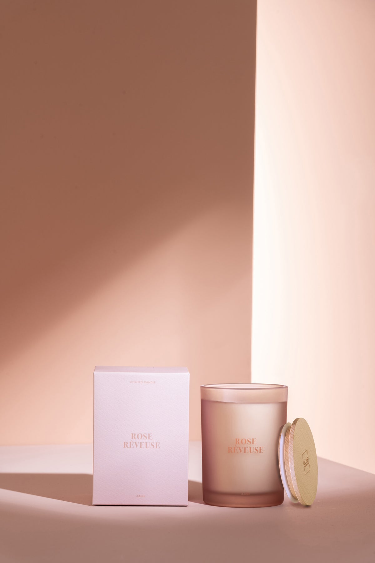 J-Line geurkaars Accords Essentiels - Rose Rêveuse - roze - 38U