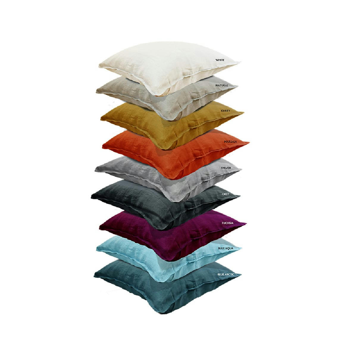 SYRACUSE CURRY - Taie d'oreiller  pur lin jaune 40x40