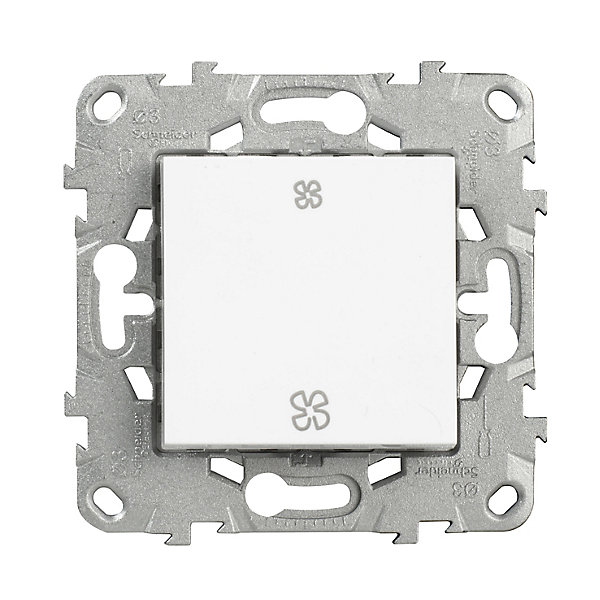 Interrupteur commande VMC 2 boutons 10A Schneider Electric Unica Déco blanc