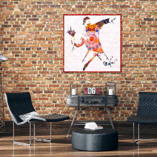 Feeby Obraz na płótnie, Banksy Flower Thrower 30x30