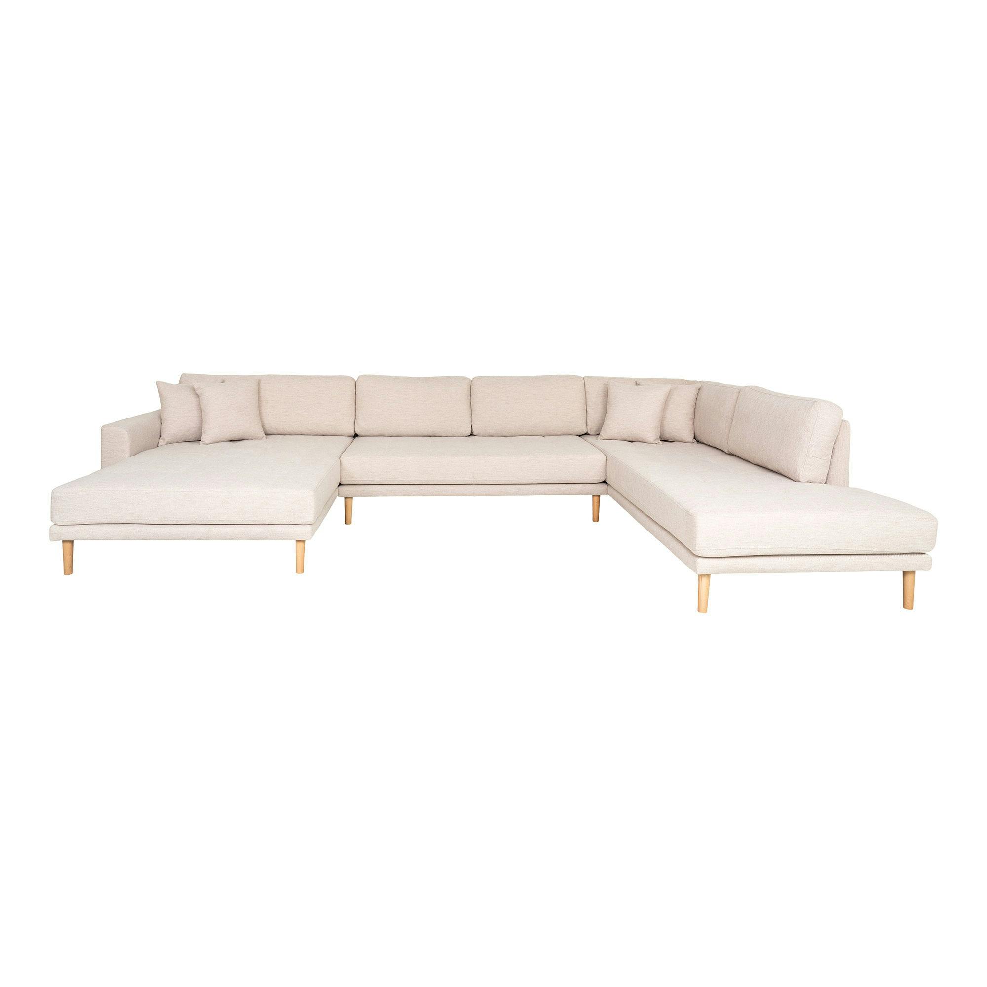 Canapé panoramique beige sable - côté gauche, 370 cm ROTTERDAM