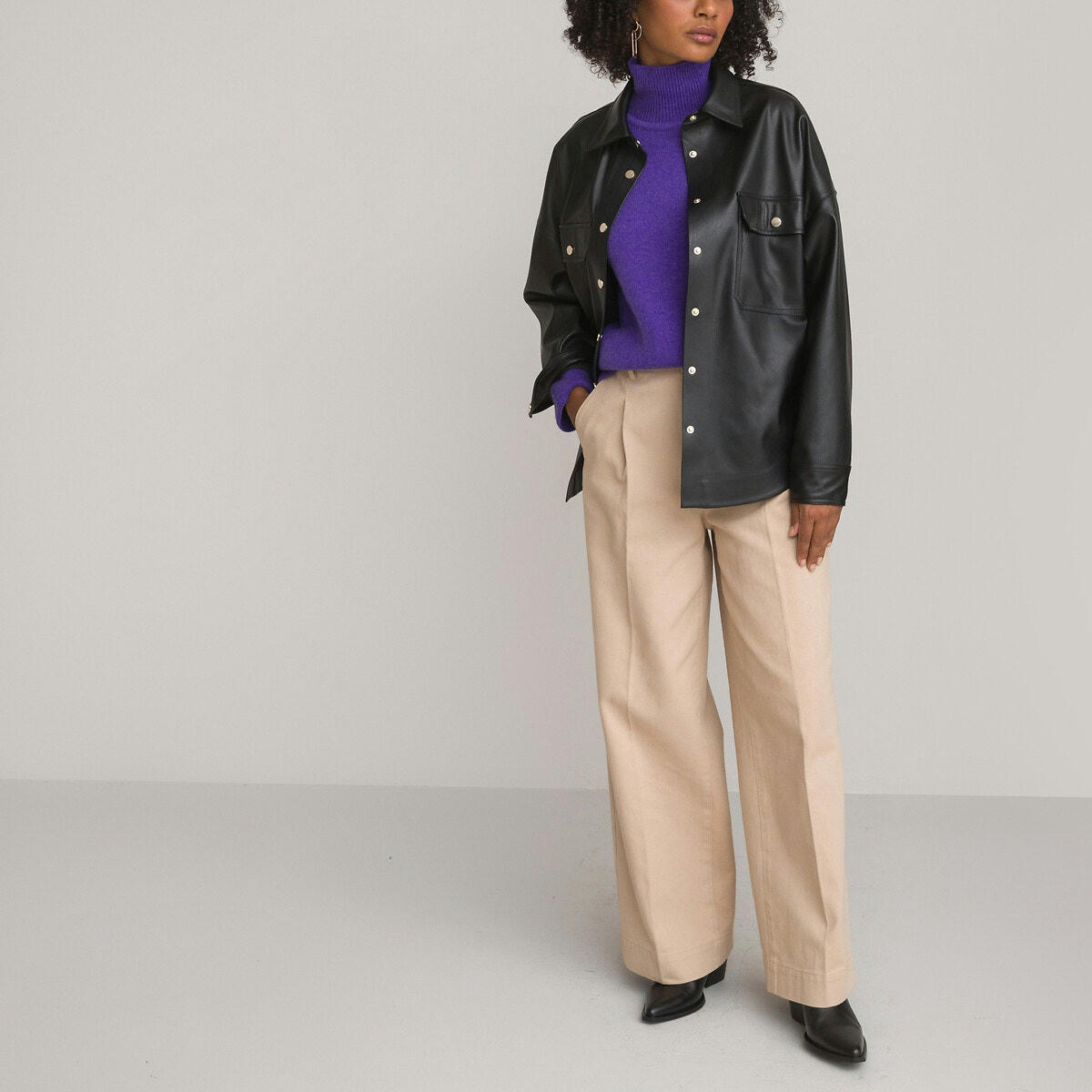 Surchemise en simili, coupe oversize
