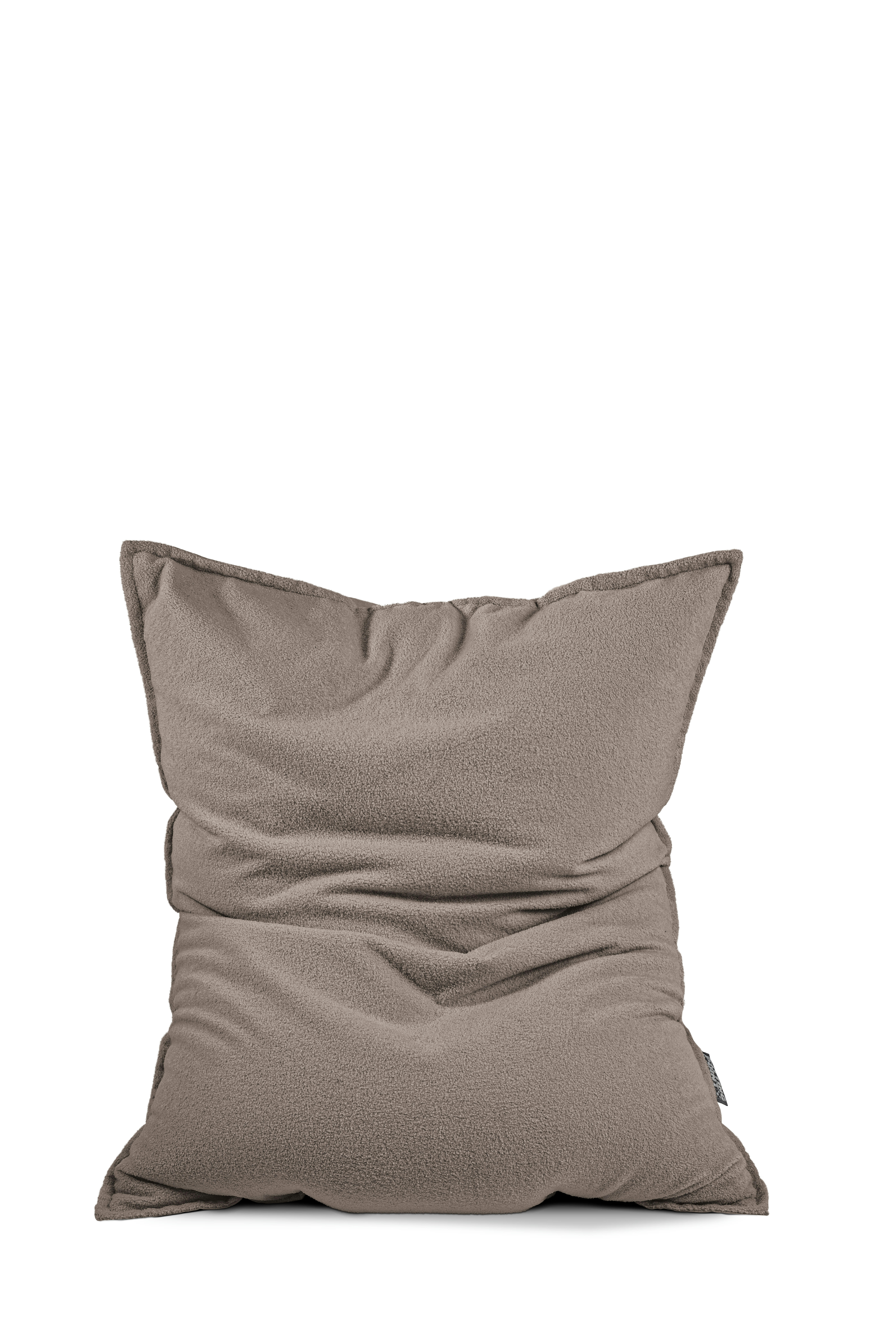 WOOLY - Coussin d'intérieur fausse fourrure douce taupe 155x125x20cm