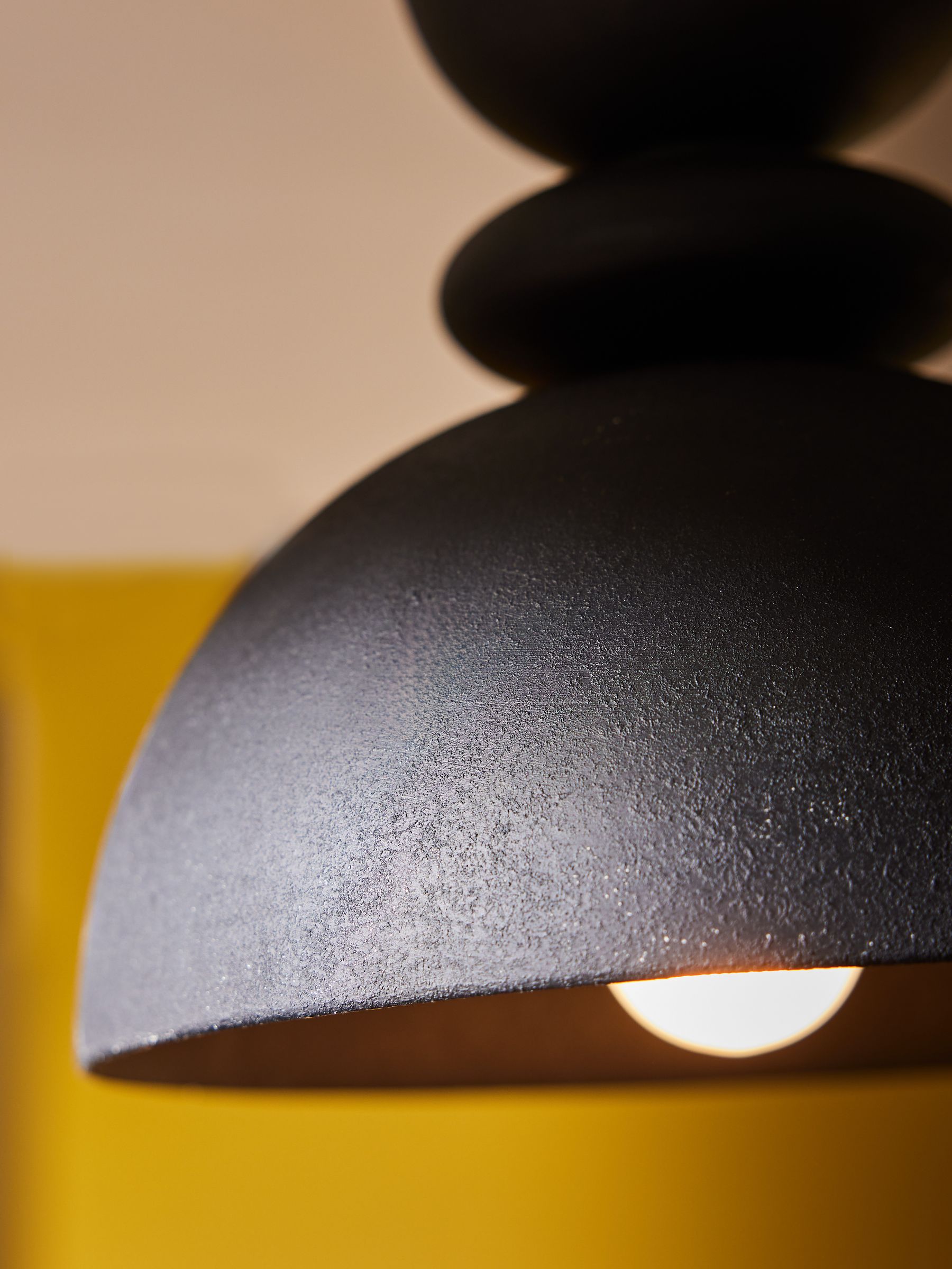 Freyja Flush Ceiling Light in Black