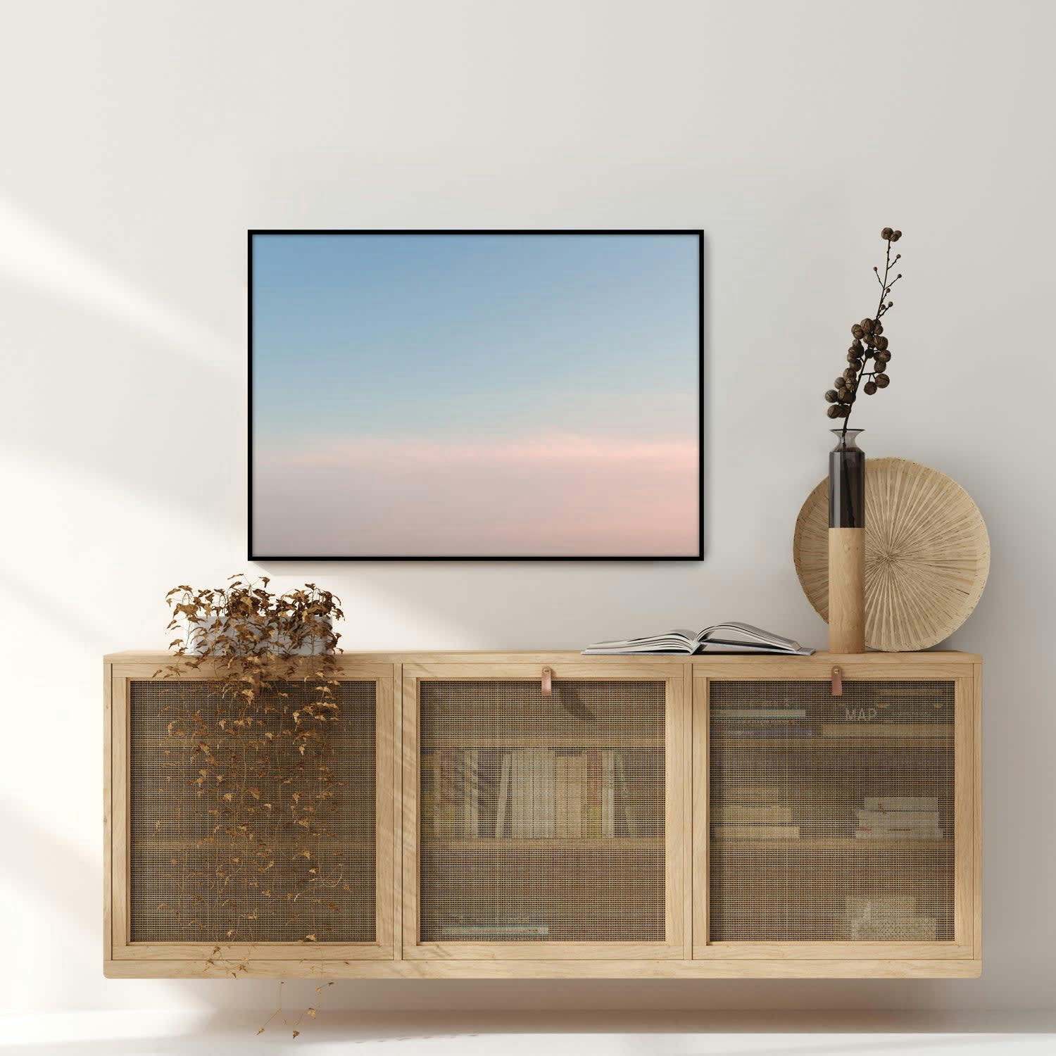 CIELO - Affiche avec cadre noir - Ciel horizontal dégradé - 50x70