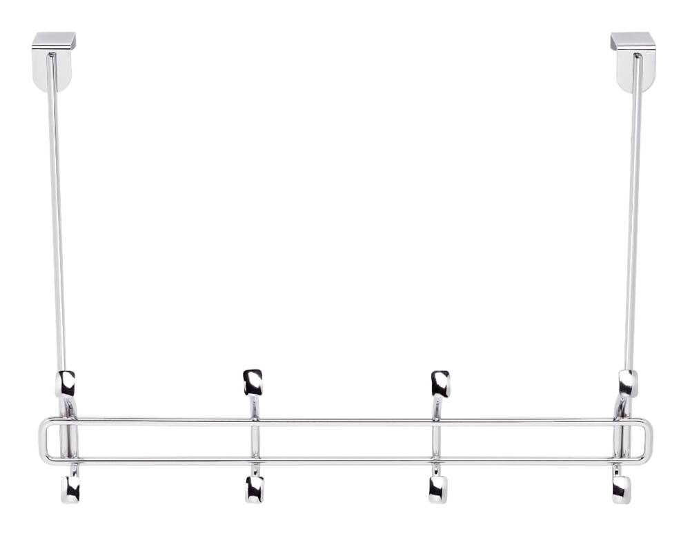Peerless Devoe Steel 4-Hook Over-the-Door Rail, Silver