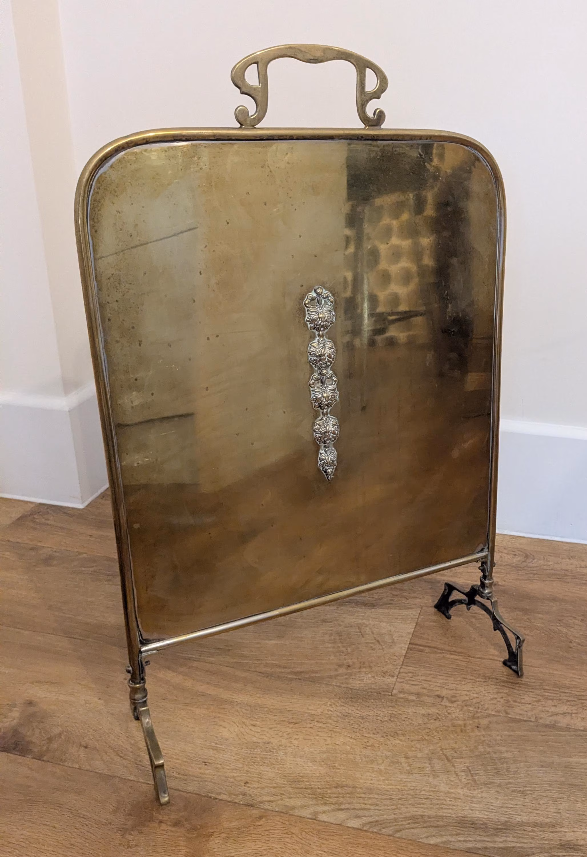 Vintage brass ornate fire place screen