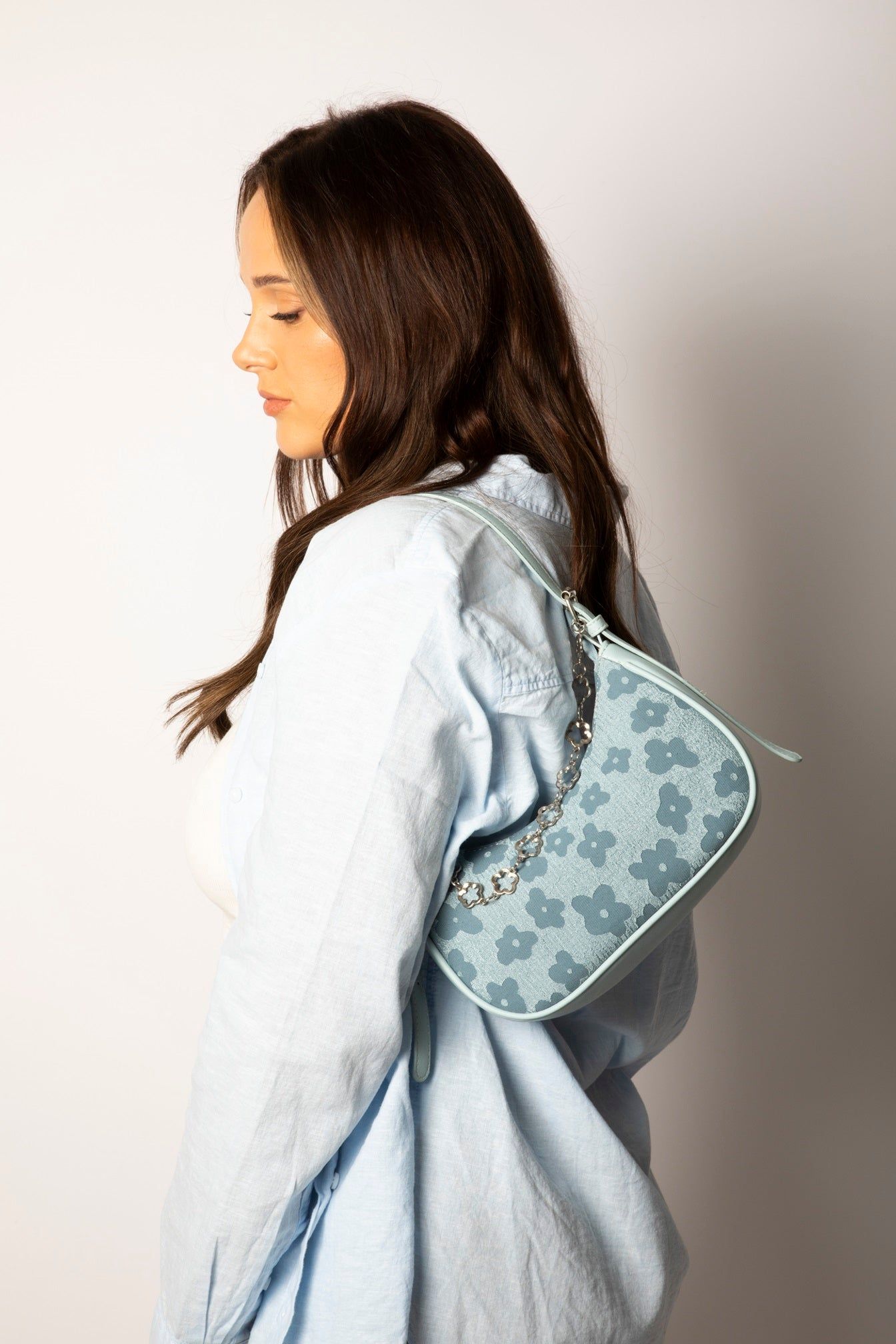SVNX Floral Print Miniture Shoulder Bag With Chain
