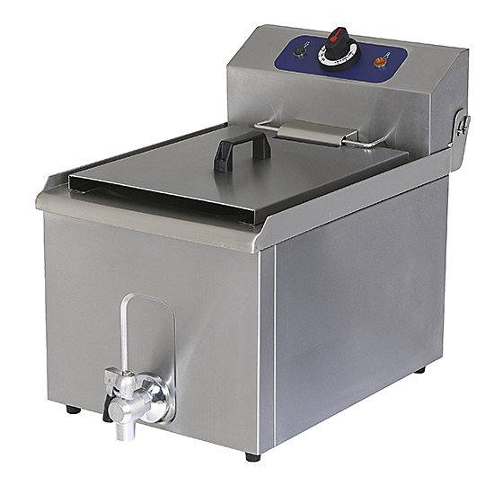 Friteuse Professionnelle électrique de Table avec Robinet de Vidange, Capacité de l'Huile 8 ou 16 Litres - Virtus - l30.5- L0.1- P