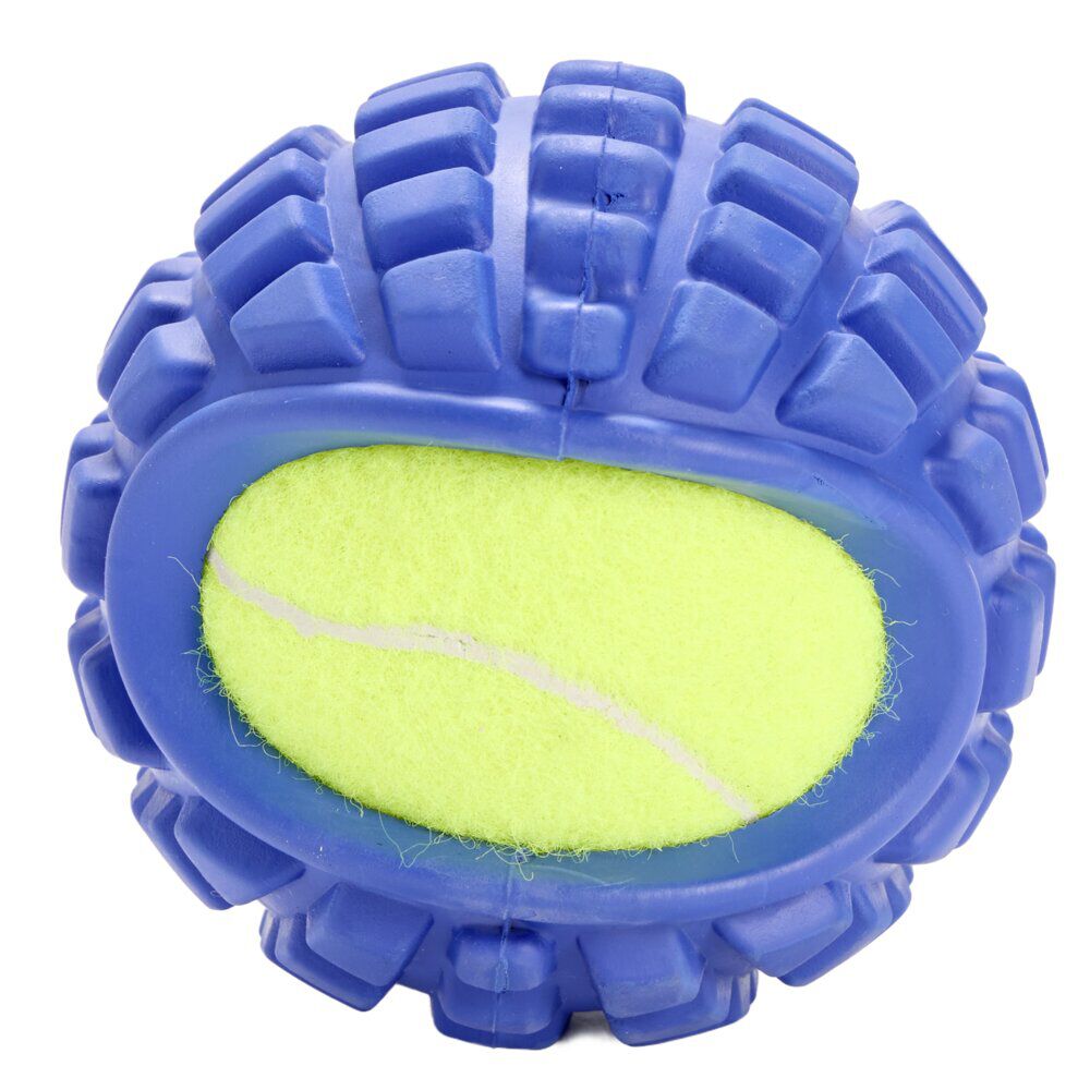 Jouet pour chien balle rigide caoutchouc bleu Ø9,8cm