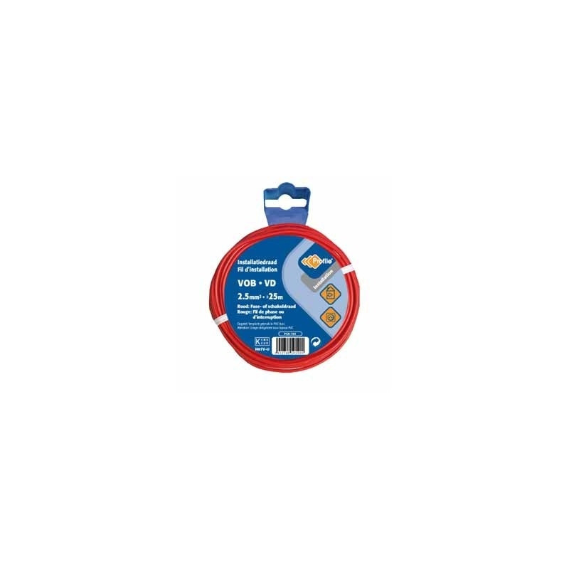 Câble VOB 2.5 mm² rouge 25 m PROFILE