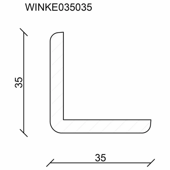 Winkelleiste, Fichte- & Kieferholz natur, LxHxT: 100 x 3,5 x 3,5 cm