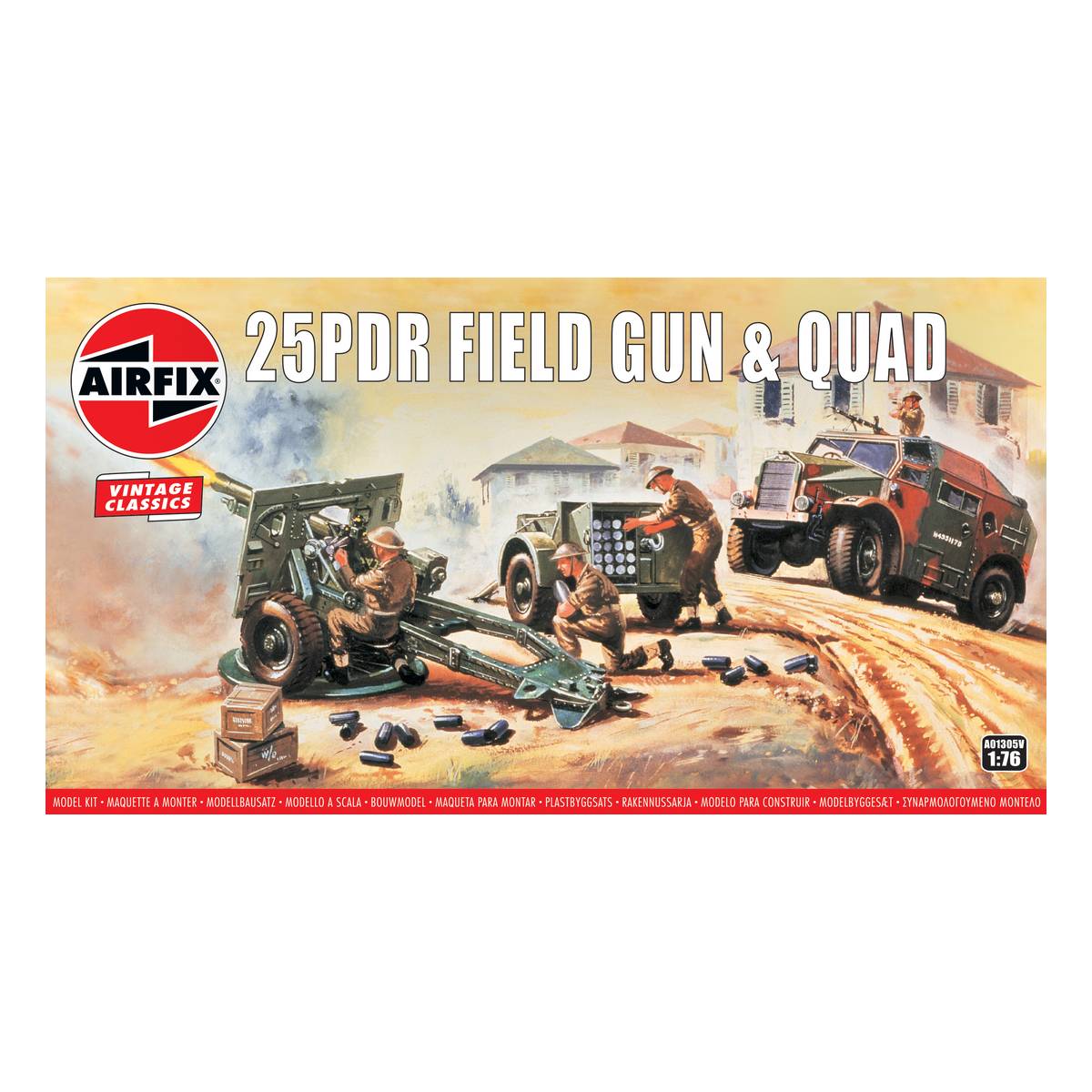 Airfix 25PDR Field Gun and Quad Model Kit 1:76