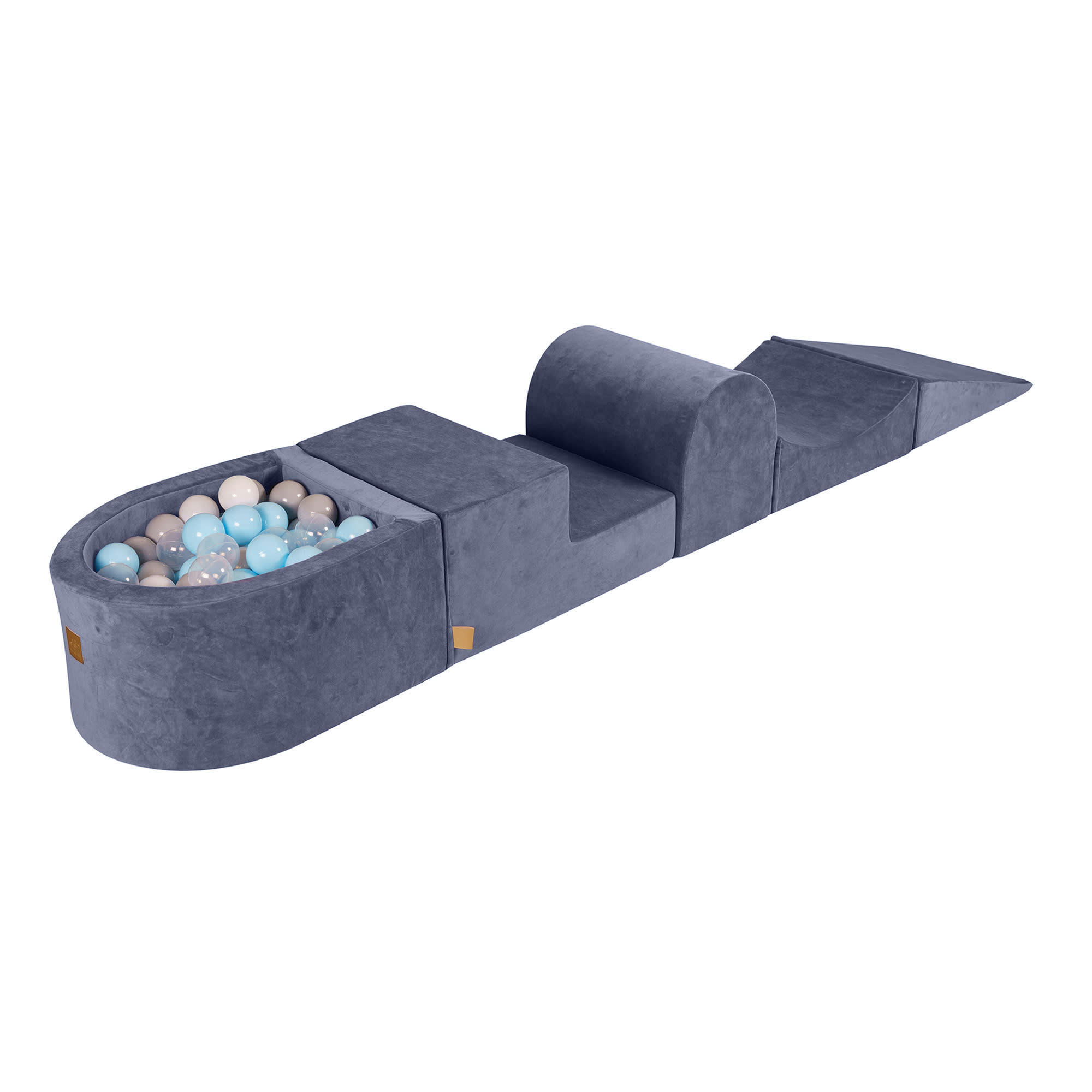 - Aire de jeu mousse, piscine, balle BleuBébé/Gris/Blanc/Transparent W45